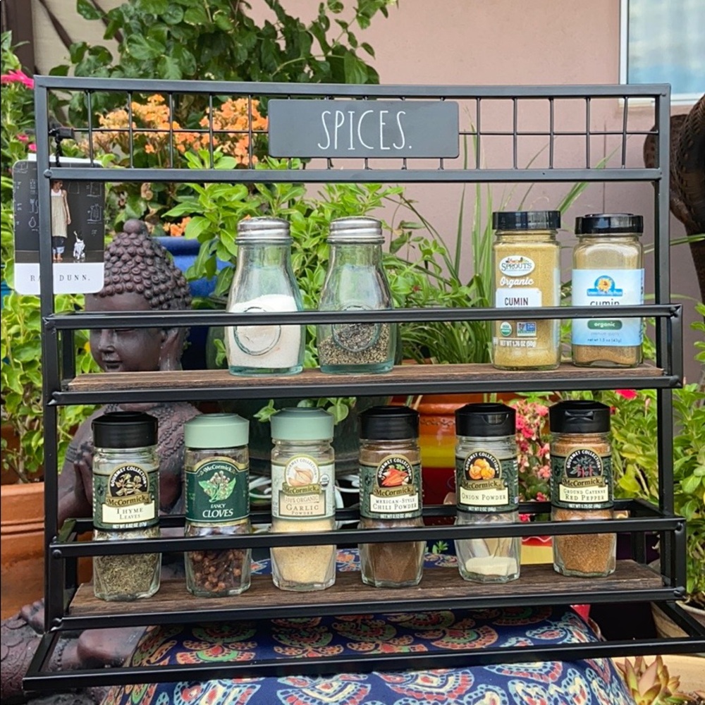 Rae Dunn Rustic “SPICES.” Wooden Spice Rack - Picture 1 of 13